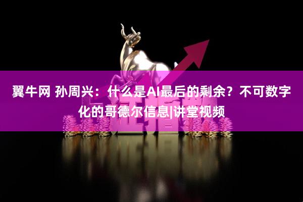 翼牛网 孙周兴：什么是AI最后的剩余？不可数字化的哥德尔信息|讲堂视频